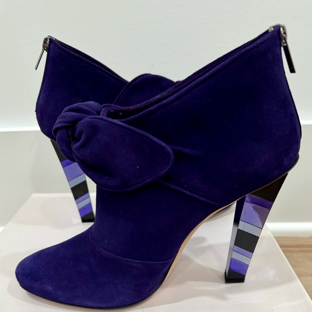 Jimmy Choo Purple Suede Heeled Boots